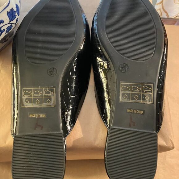 Lulus Joelle Croc Black Loafer Slides Size 8.5 NWOT - Picture 10 of 10